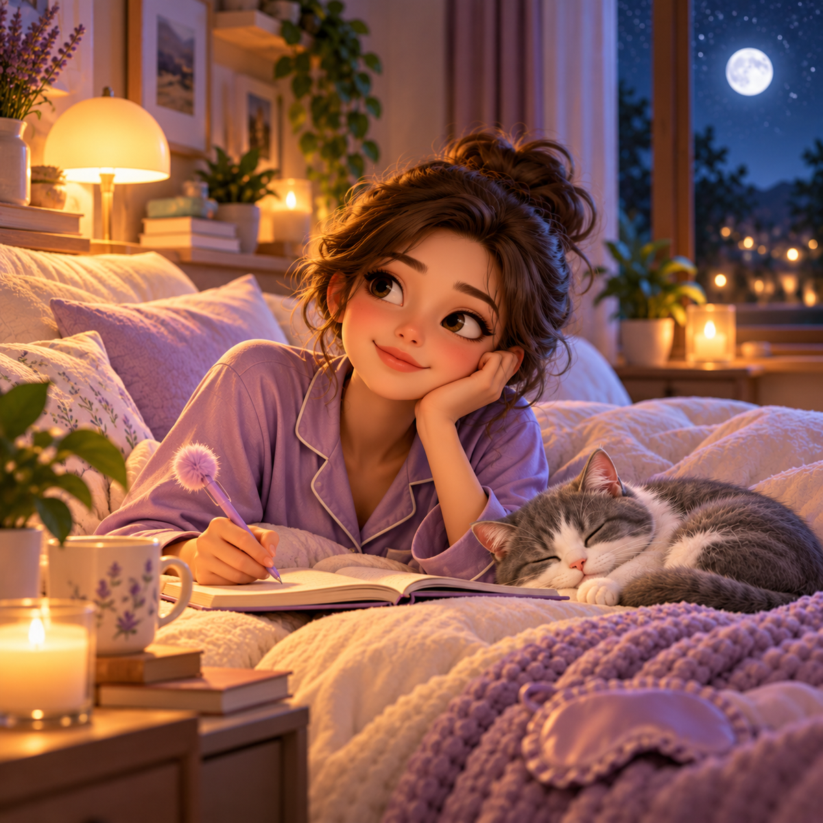 A calm sleep setting representing an improving but inconsistent routine